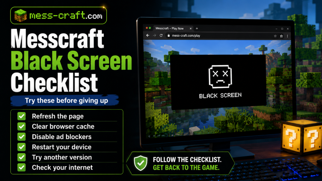 Messcraft Black Screen Checklist