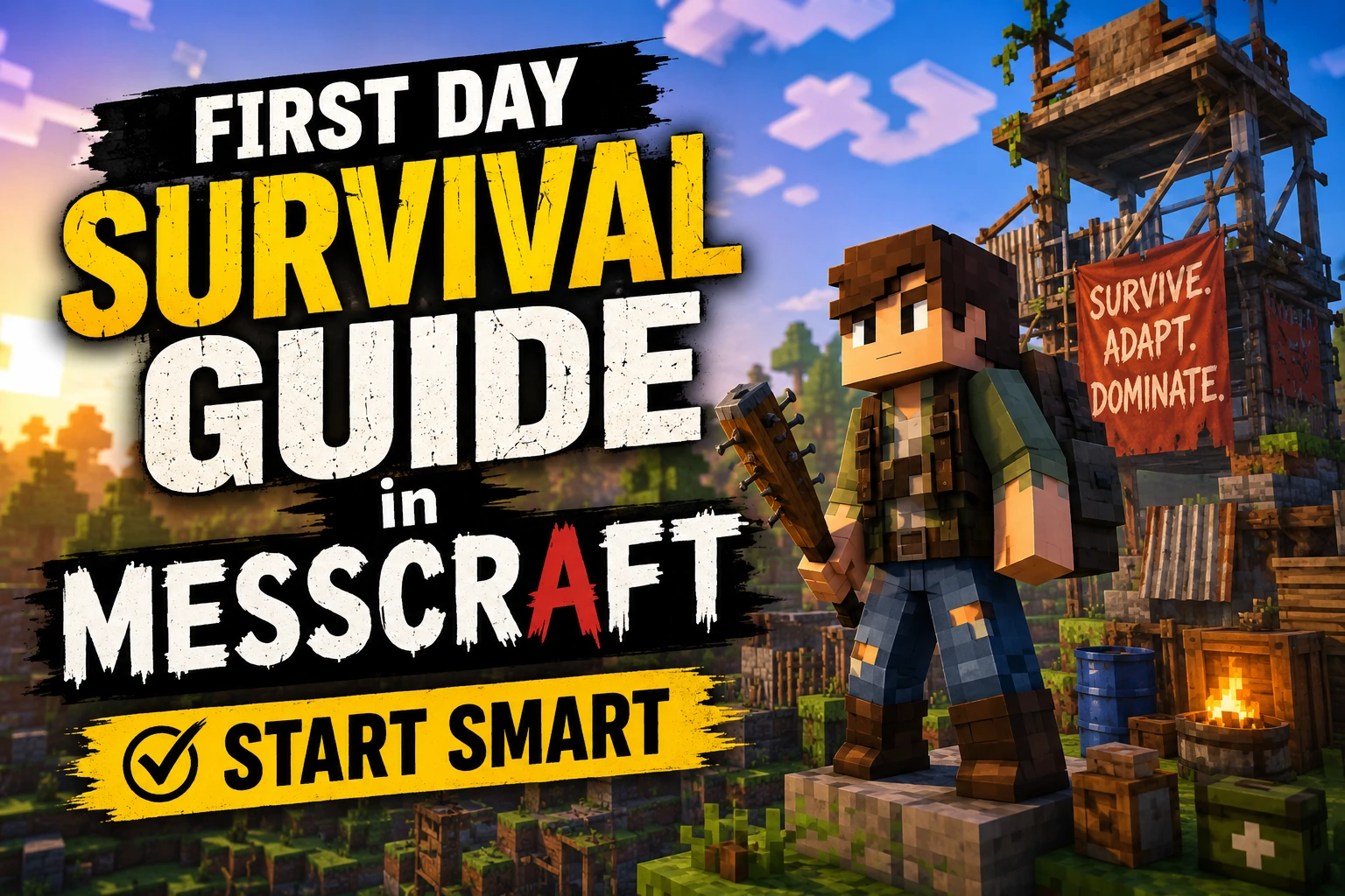 First Day Survival Guide in Messcraft Start Smart