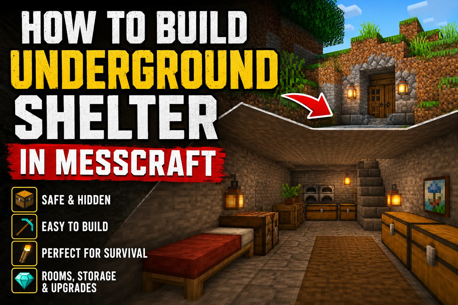 How to Build Underground Shelter in Messcraft