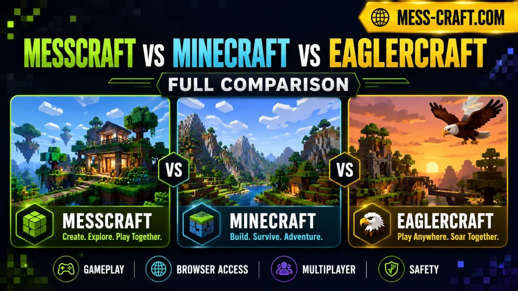 Messcraft vs Minecraft vs Eaglercraft: Quick Verdict